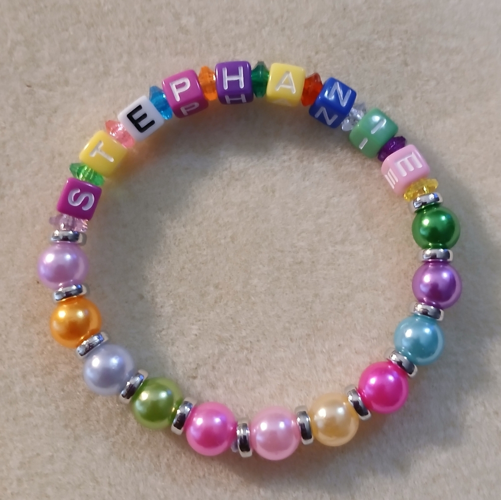 NWT Handcrafted Colorful Pear Beads Personalized Women's Bracelet